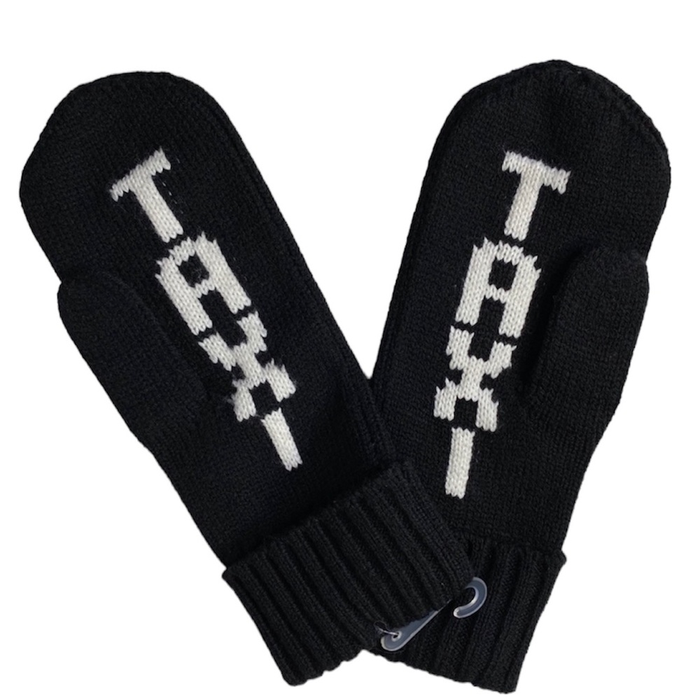 Kate Spade New York “TAXI” Knit Mittens Black & White One Size Brand New! - Picture 2 of 4